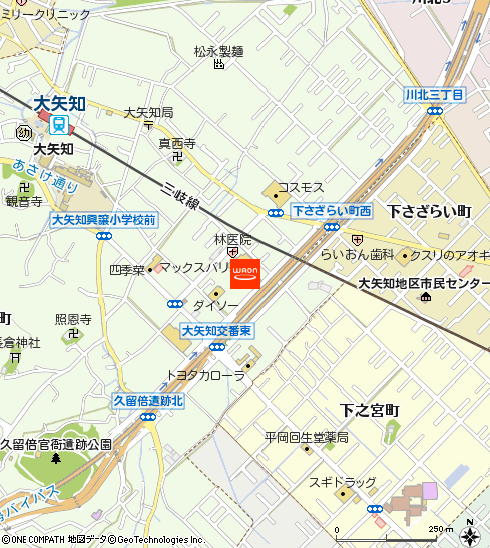 マックスバリュ大矢知店付近の地図